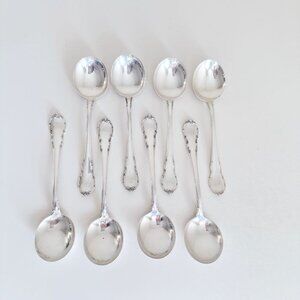 LUNT STERLING SILVER MODERN VICTORIAN SOUP SPOONS 6.25" NO MONOGRAM SET OF 8